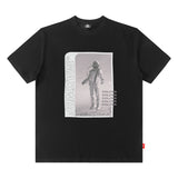 Men T Shirt Men's Hip Hop Loose Short Sleeve T-shirt Astronaut