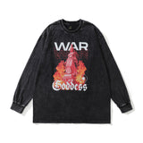 Men Long Sleeve Shirt round Neck Sweater Men's High Street Hiphop Long Sleeve T-shirt