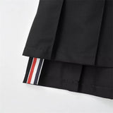 Women Skirt Summer High Waist Preppy Style Pleated Skirt Skirt
