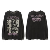Men Long Sleeve Shirt Hip Hop Portrait Printing Long Sleeve T-shirt Men and Women Loose Couple