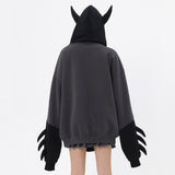 Women Hoodie Hooded Sweater Women's Color Matching Letters Autumn and Winter Loose