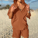 Men Co-Ords Summer Men's Hooded Short Sleeve