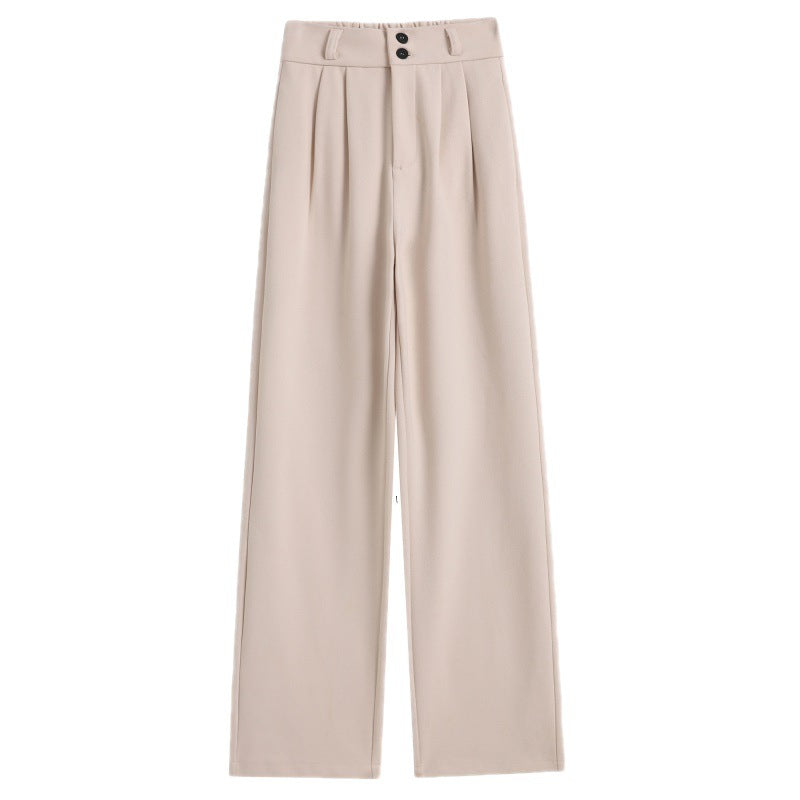 Palazzo Pants Woolen Straight Trousers Loose Casual Wide Leg Pants Straight
