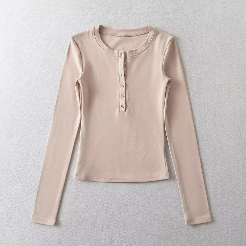 Women T-Shirt Bottoming Shirt T-shirt Autumn T-shirt Tight Top