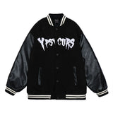 Men Cotton Mixed Jacket Coat Embroidered Letter Baseball Uniform Jacket Men Loose Stitching Jacket
