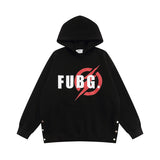 Men Hoodie Lightning Ban Pattern Hooded Sweater Men
