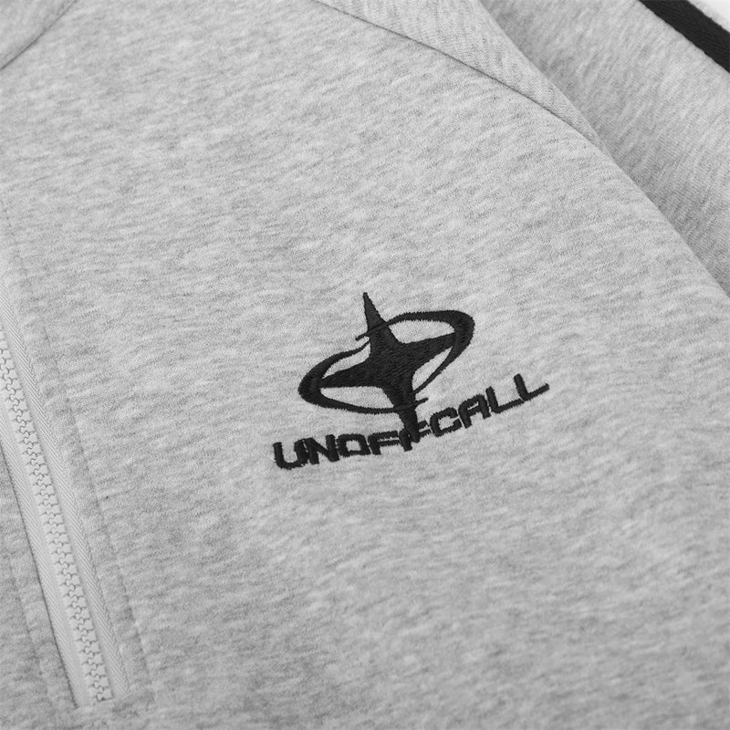 Men Hoodie Zipped Stand Collar Sweater Spring and Autumn Loose Raglan Long Sleeve Striped Stitching Sports Turtleneck Pullover