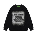 Men Hoodie Spring and Autumn Letter Printed Crew Neck Sweatshirt Retro Loose Casual Long Sleeve Pullover