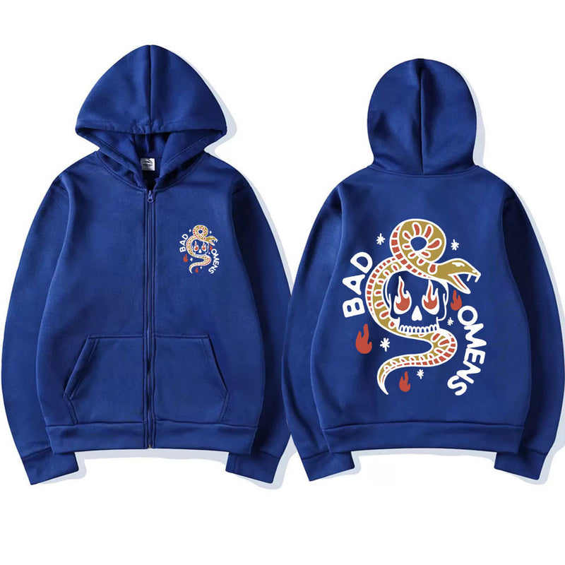Limited Edition Bad Omens Band Graphic Zipper Hoodie
