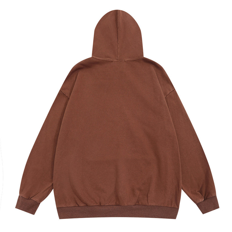 Men Hoodie Simple Embroidered Letter Hooded Sweater
