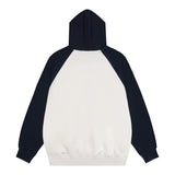 Men Hoodie Stitching Raglan Sleeve Hooded Sweater Men's Long Sleeve Pullover Hoodie