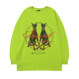 Men Long Sleeve Shirt Tkpa Vintage Letter Printed Long Sleeve T-shirt Men and Women Loose Top Ins