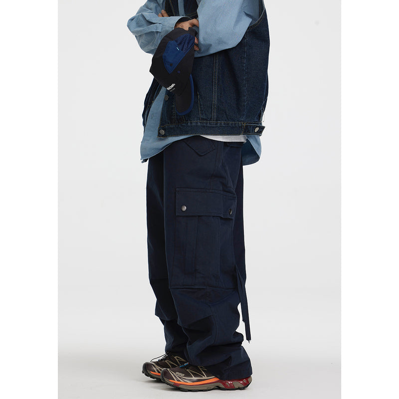 Unisex Sweatpants Autumn Retro Multi-Pocket