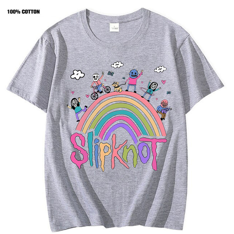 Short sleeve slipknot band crew neck