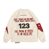 Men Fleece Lined Hoodie Print Sweaters Menswear Loose Pullover Top Ins American Style