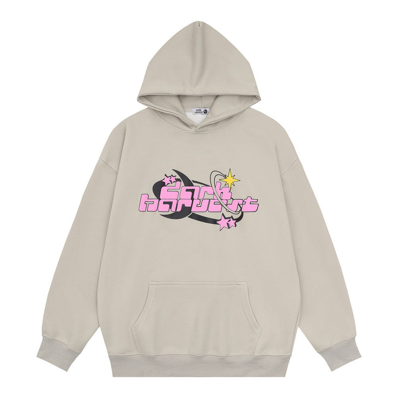 Men Hoodie Hooded Sweater Letter Print Casual Long Sleeve Loose Sports Hoodie