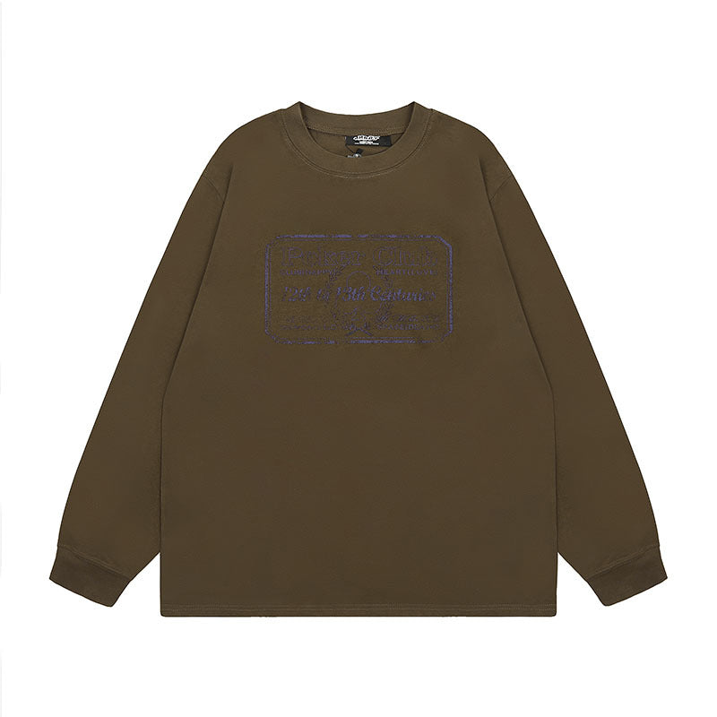 Men Long Sleeve Shirt out Door Mechanical Style Long Sleeve T-shirt Men's and Women's Retro Easy Matching Top Autumn