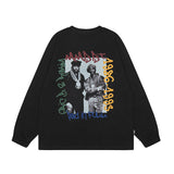Men Long Sleeve Shirt Printed Long Sleeve Bottoming T-shirt Men and Women Vintage Basic All-Matching Long Sleeve