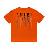 Amiri T Shirt Color Ink Splash Paint Colorful Casual Round Neck