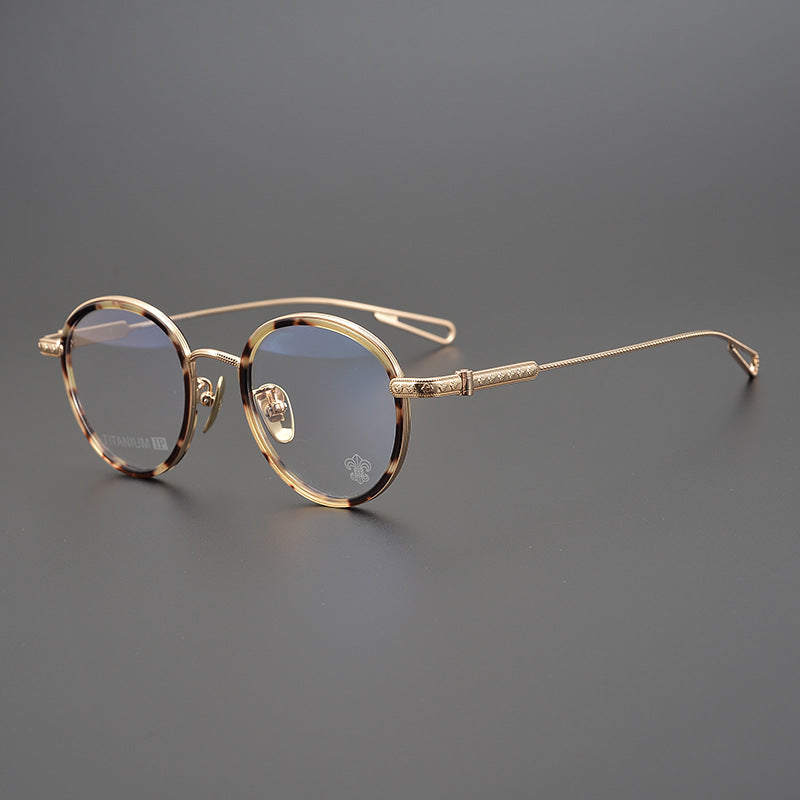CHH Chrome Hearts Glasses Handmade Titanium Round Frame
