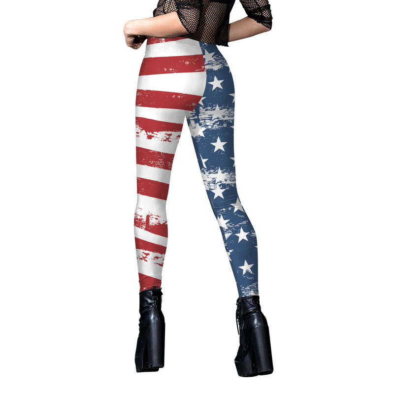 National Flag Day Leggings Spring and Autumn Women's Printed Independence Day Yoga Pants
