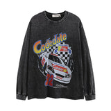 Men Long Sleeve Shirt Avintage Printed Casual Long Sleeve T-shirt Men and Women Couple Loose Top