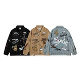 Graffiti Bomber Jacket Vintage Overalls Jacket Men and Women