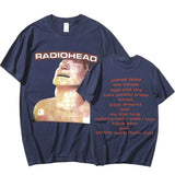Vintage Rock Band Radiohead T Shirt Men Cotton T-shirts Hip