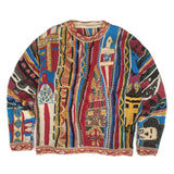 Kapital Sweater Vintage Hida Hehong Contrast Color Retro Ethnic Style Portrait Knitting Crew Neck Pullover Sweater