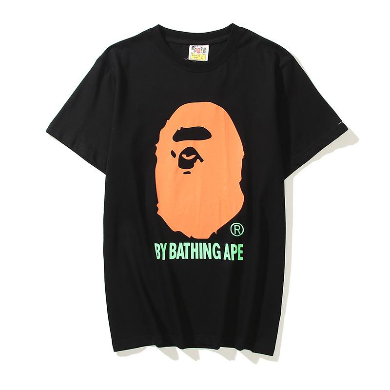 Bathing Ape T Shirt Cartoon Round Neck Summer Loose Printed Plus Size Short-Sleeved Casual T-shirt