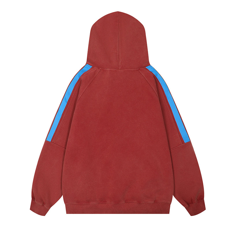 Men Hoodie Embroidered Letters Patchwork Hoodie