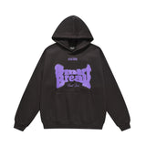 Men Fleece Lined Hoodie Winter Hooded Sweater Men Oversize Letters Printed Loose Long Sleeves