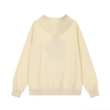 Men Hoodie Flocking Embroidery Five-Pointed Star Hooded Loose Sweater