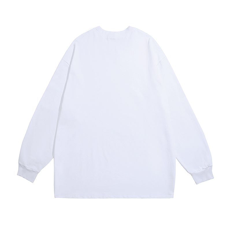 Men Long Sleeve Shirt Hiphop Portrait Retro Long Sleeve Bottoming T-shirt Men and Women Vibe Idle Style