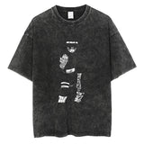 Graphic Vintage Acid Wash Cotton Tee for Men Women