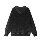 Men Hoodie Washed Old Spray Painting Printed Hoodie