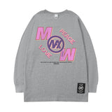 Men Long Sleeve Shirt Printed Long Sleeve T-shirt Men and Women Retro Loose Couple Casual