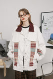 Unisex Jacket Autumn Ethnic Style Contrast Color Coat Women's Clothing