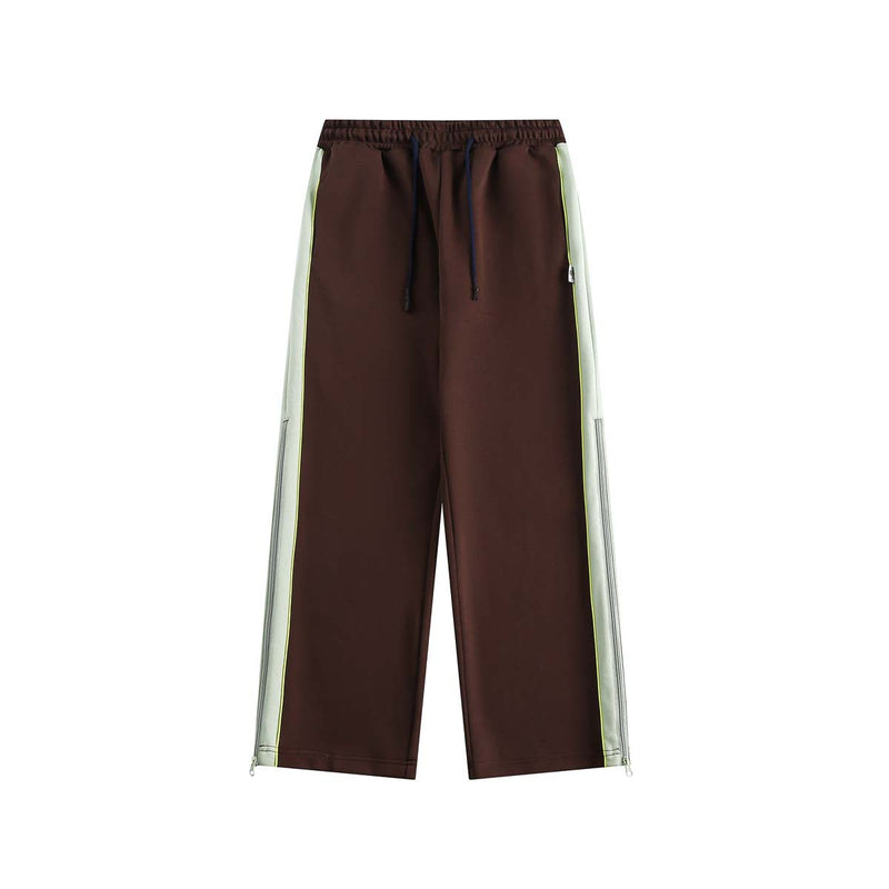 Unisex Pants Autumn Side Seam Zipper Contrast Color Trousers
