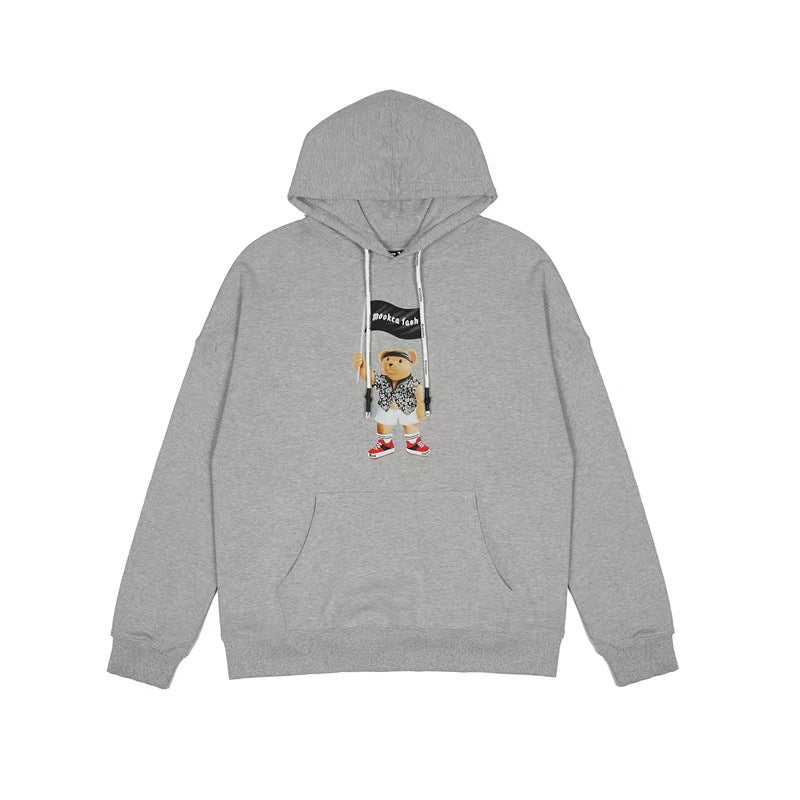 Palm Angle Hoodie Spring and Autumn Palm Angels Pirate Bear Flag Printed Hoodie