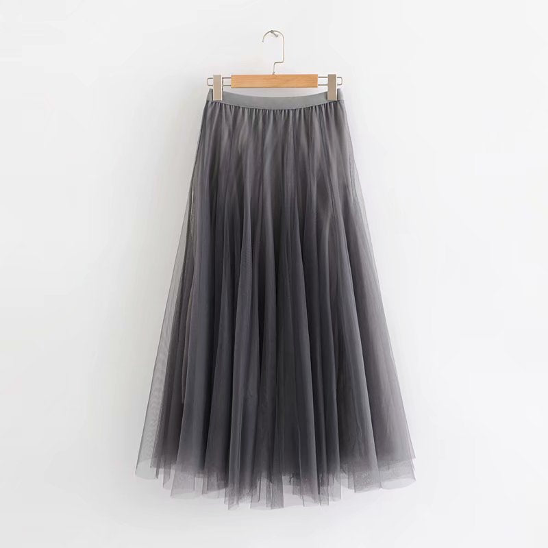Women Skirt Mesh Skirt Women's Slimming Gauze Skirt