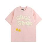 Men T Shirt Sweet Cool Letter Towel Embroidery Couple Casual All-Match Short-Sleeved T-shirt