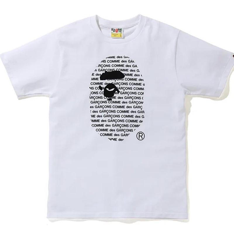 Bathing Ape T Shirt Letter Ape Head Printed Cotton Short Sleeve T-shirt