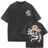Washed Vintage Bad Omens Print T-shirt Funny Moth