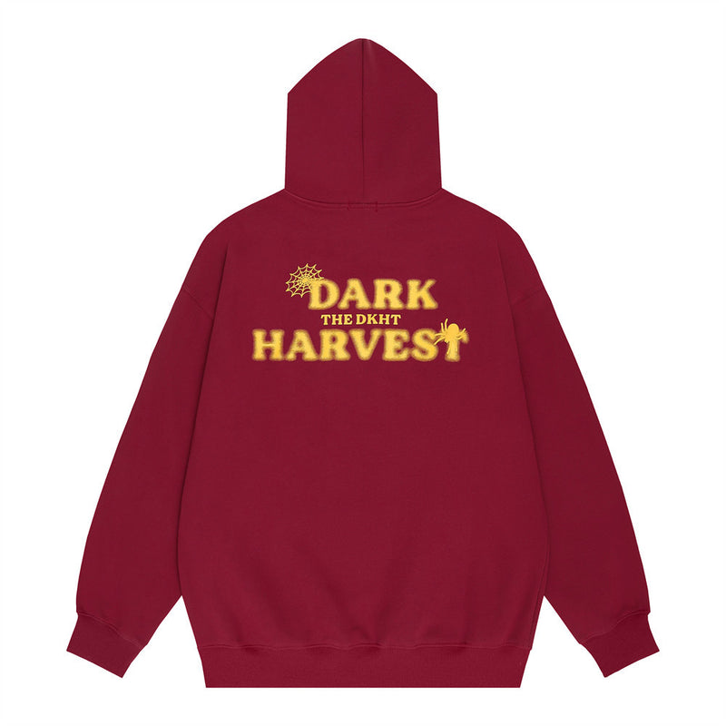 Men Hoodie Printed Pullover Sweatshirt Relaxed-Fit Hoodie Top Spring and Autumn Men