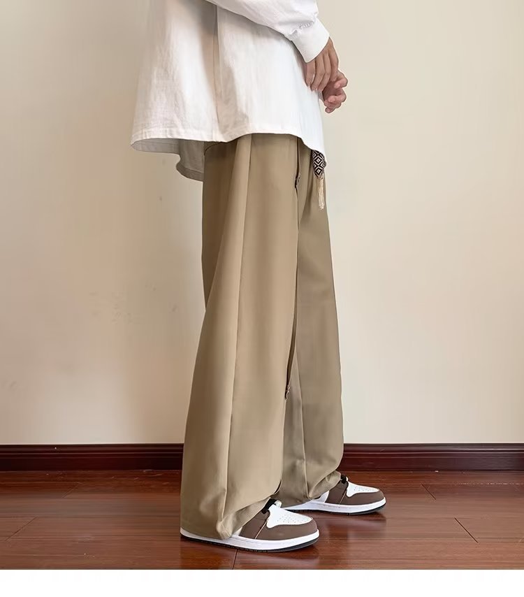 Men Sweatpants Overalls Men's Spring and Autumn Loose Wide Leg Draped Pants