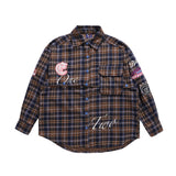 Men Long Sleeved T Shirt Plaid Long Sleeve Shirt Coat Men's and Women's Spring and Autumn Shirt
