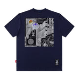 Men T Shirt T-shirt Men and Women Vintage Print Short Sleeves Loose Couple