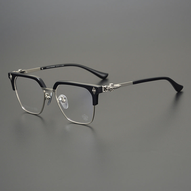 CHH Chrome Hearts Glasses Versatile Retro Pure Titanium Box Glasses