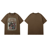 Men T Shirt National Fashion Graffiti Printing Short Sleeve Men's and Women's Loose T-shirt